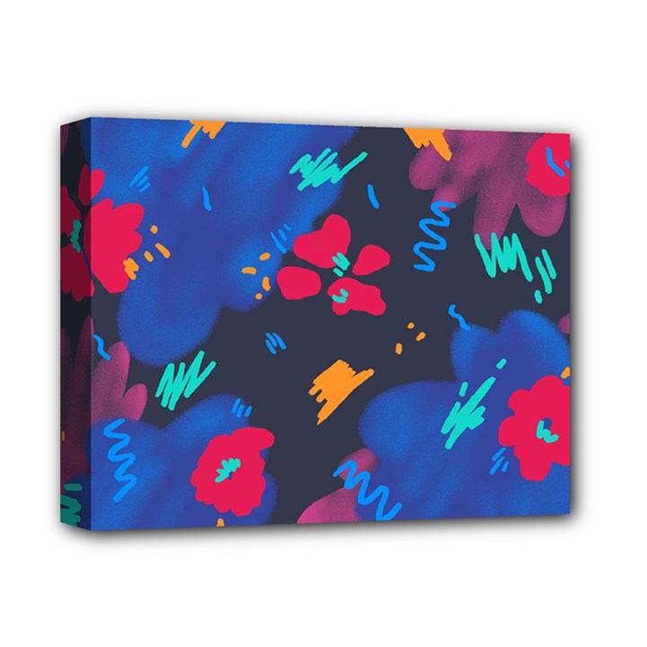 Patterns Rosebuds Deluxe Canvas 14  x 11  (Stretched)