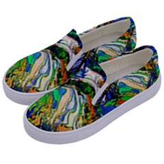 Artistic Nature Painting Kids  Canvas Slip Ons by Sudhe