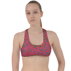 Pattern Saying Wavy Criss Cross Racerback Sports Bra