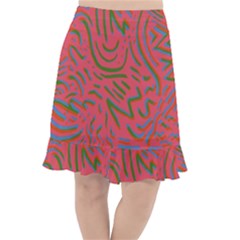 Pattern Saying Wavy Fishtail Chiffon Skirt