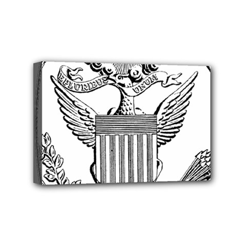 Black & White Great Seal Of The United States - Obverse, 1782 Mini Canvas 6  X 4  (stretched) by abbeyz71