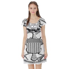 Black & White Great Seal Of The United States - Obverse, 1782 Short Sleeve Skater Dress by abbeyz71
