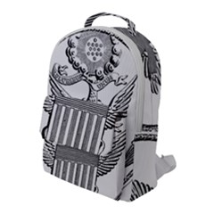 Black & White Great Seal Of The United States - Obverse, 1782 Flap Pocket Backpack (large) by abbeyz71