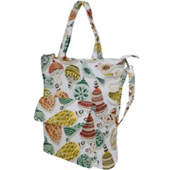 Surface Pattern  Vintage Christmas Ornaments Shoulder Tote Bag by Sudhe