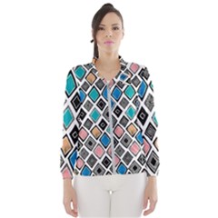 Diamond Shapes Pattern Women s Windbreaker