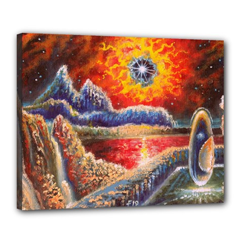 Sci Fi  Landscape Painting Canvas 20  X 16  (stretched)