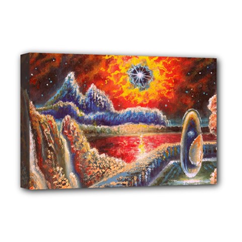 Sci Fi  Landscape Painting Deluxe Canvas 18  X 12  (stretched)