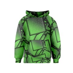 Binary Digitization Null Green Kids  Pullover Hoodie