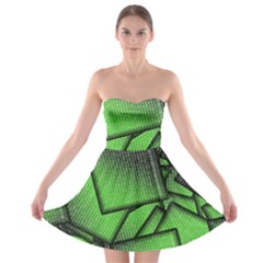 Binary Digitization Null Green Strapless Bra Top Dress