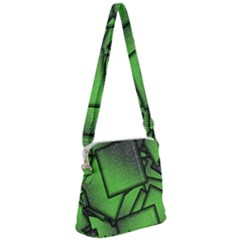 Binary Digitization Null Green Zipper Messenger Bag