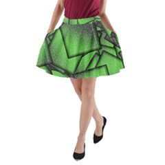 Binary Digitization Null Green A-line Pocket Skirt