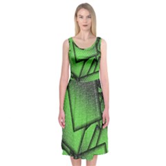 Binary Digitization Null Green Midi Sleeveless Dress