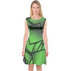 Binary Digitization Null Green Capsleeve Midi Dress by HermanTelo