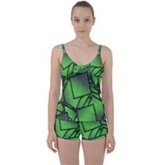 Binary Digitization Null Green Tie Front Two Piece Tankini by HermanTelo