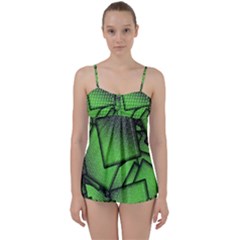 Binary Digitization Null Green Babydoll Tankini Set by HermanTelo