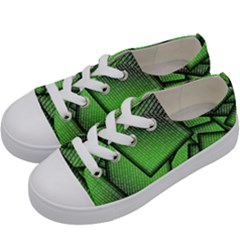 Binary Digitization Null Green Kids  Low Top Canvas Sneakers by HermanTelo