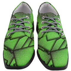 Binary Digitization Null Green Women Heeled Oxford Shoes