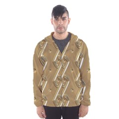 Gold Background 3d Men s Hooded Windbreaker by Mariart