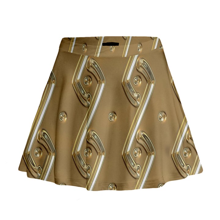 Gold Background 3d Mini Flare Skirt