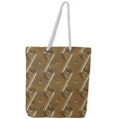 Gold Background 3d Full Print Rope Handle Tote (large)