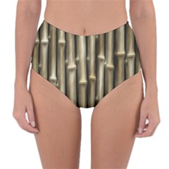 Bamboo Grass Reversible High-Waist Bikini Bottoms