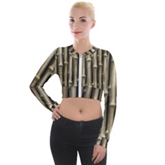 Bamboo Grass Long Sleeve Cropped Velvet Jacket