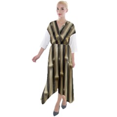 Bamboo Grass Short Sleeve Wrap Front Maxi Dress