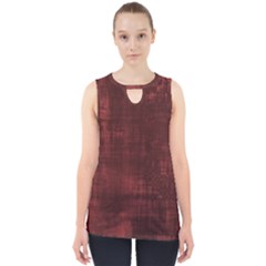 Red Grunge Cut Out Tank Top