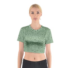 Baroque Green Pearls Ornate Bohemian Cotton Crop Top by pepitasart