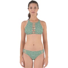 Baroque Green Pearls Ornate Bohemian Perfectly Cut Out Bikini Set by pepitasart