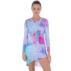 Rainbow paint Asymmetric Cut-Out Shift Dress