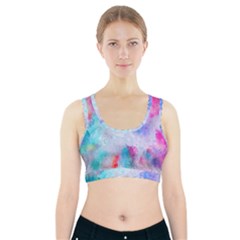 Rainbow paint Sports Bra With Pocket