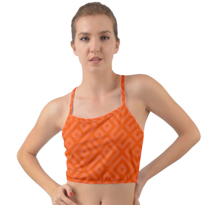 Orange Maze Mini Tank Bikini Top