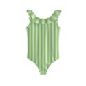 Lime Stripes Kids  Frill Swimsuit View1