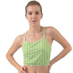 Lime Stripes Mini Tank Bikini Top by retrotoomoderndesigns