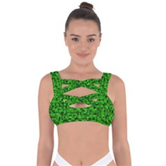 Green Mosaic Bandaged Up Bikini Top by retrotoomoderndesigns
