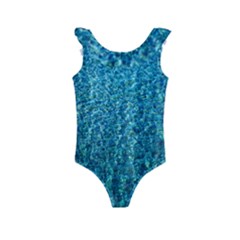 Turquoise Blue Ocean Kids  Frill Swimsuit