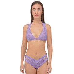 Lavender Elegance Double Strap Halter Bikini Set by retrotoomoderndesigns