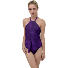 Purple Grunge Go With The Flow One Piece Swimsuit