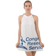 Logo Of Congressional Research Service Halter Tie Back Chiffon Dress