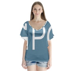 Logo Of United States Government Publishing Office V-neck Flutter Sleeve Top by abbeyz71