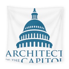 Logo Of United States Architect Of The Capitol Square Tapestry (large) by abbeyz71