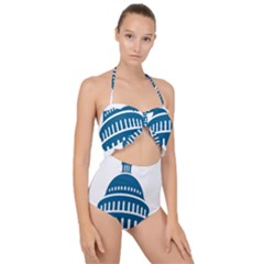 Logo Of United States Architect Of The Capitol Scallop Top Cut Out Swimsuit by abbeyz71