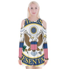 Seal Of United States House Of Representatives Velvet Long Sleeve Shoulder Cutout Dress by abbeyz71