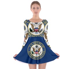 Flag Of United States House Of Representatives Long Sleeve Skater Dress by abbeyz71