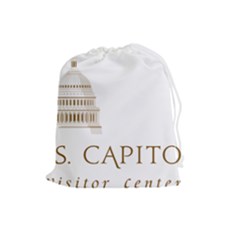 Logo Of U S  Capitol Visitor Center Drawstring Pouch (large) by abbeyz71