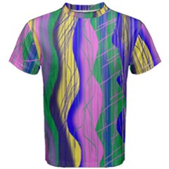 Wavy Scribble Abstract Men s Cotton Tee by bloomingvinedesign