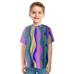 Wavy Scribble Abstract Kids  Sport Mesh Tee