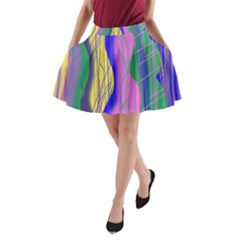 Wavy Scribble Abstract A-line Pocket Skirt by bloomingvinedesign