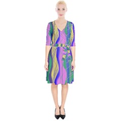 Wavy Scribble Abstract Wrap Up Cocktail Dress by bloomingvinedesign